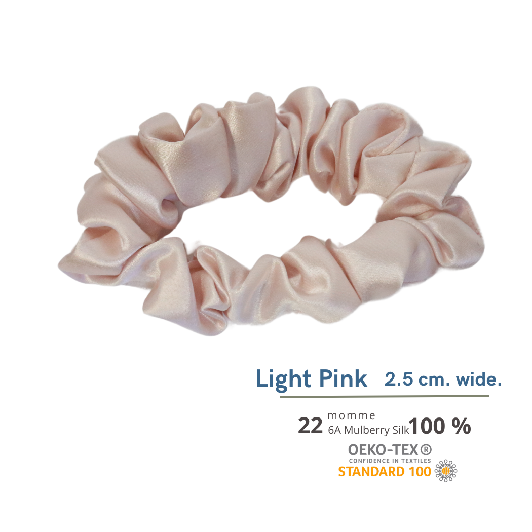 Light Pink Silk Hair Scrunchie