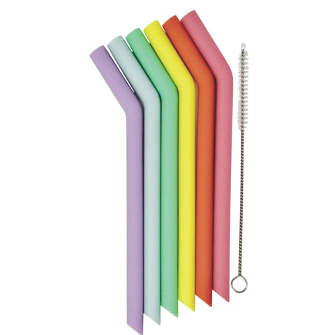 Reusable Mini Silicone Straw Set