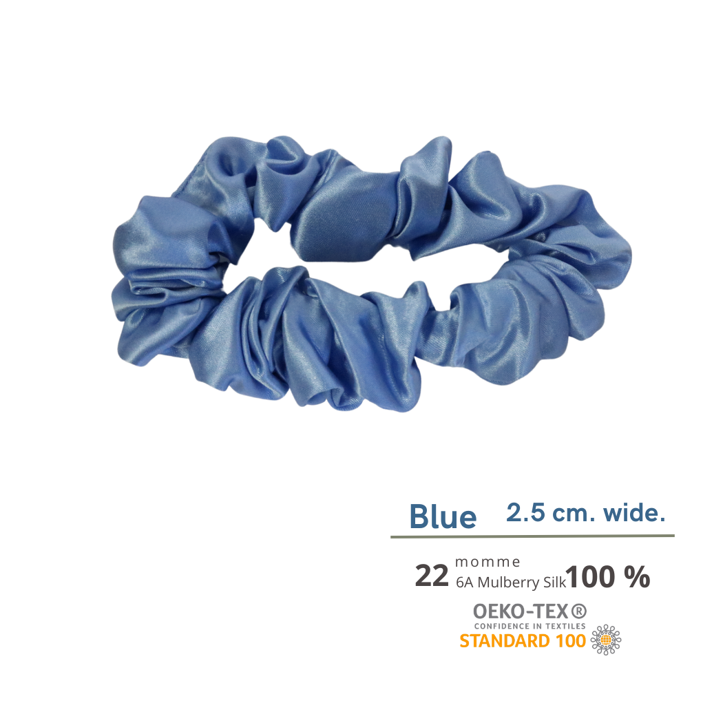 Blue Silk Scrunchie