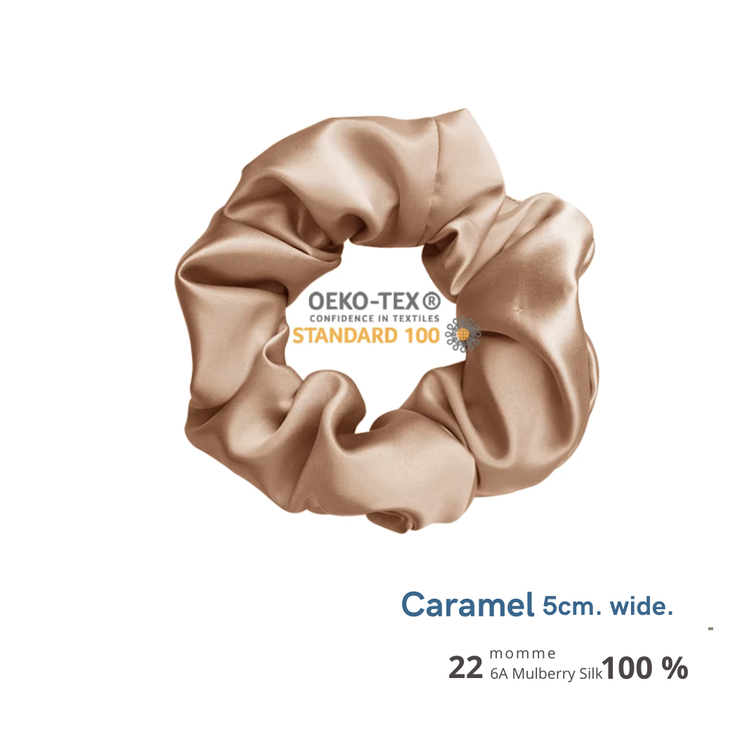 Caramel 100% Mulberry Silk Scrunchie